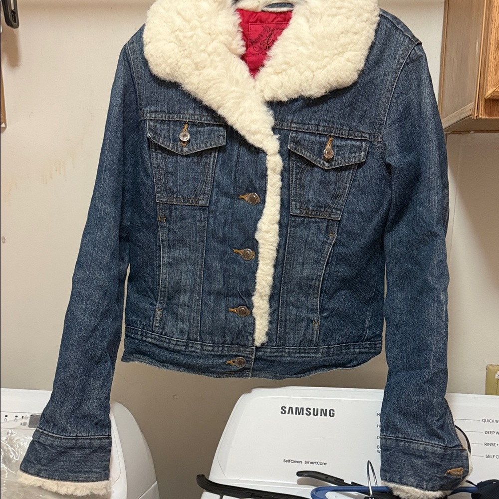 Arizona Jean Company Blue Denim Jacket with Cream Lining